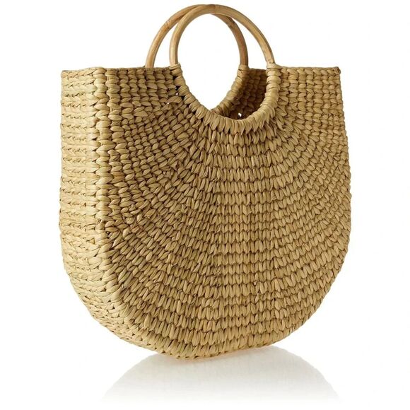 The Drop Handbags - The Drop Women's Jileen Top Handle Straw Bag, Natural